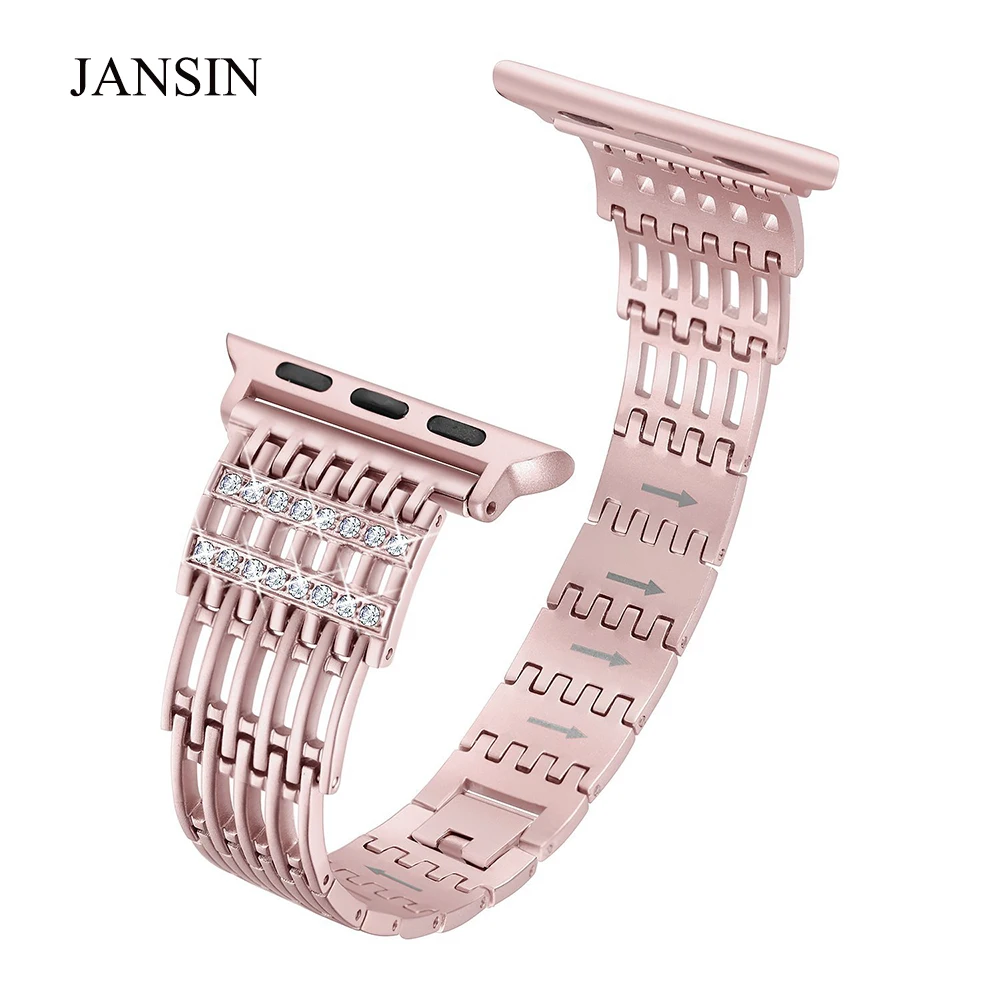 

Bling watch band for Apple Watch Band 38mm 42mm Stainless Steel Metal Wristband iWatch Sport Strap for Apple watch Series 3 2 1