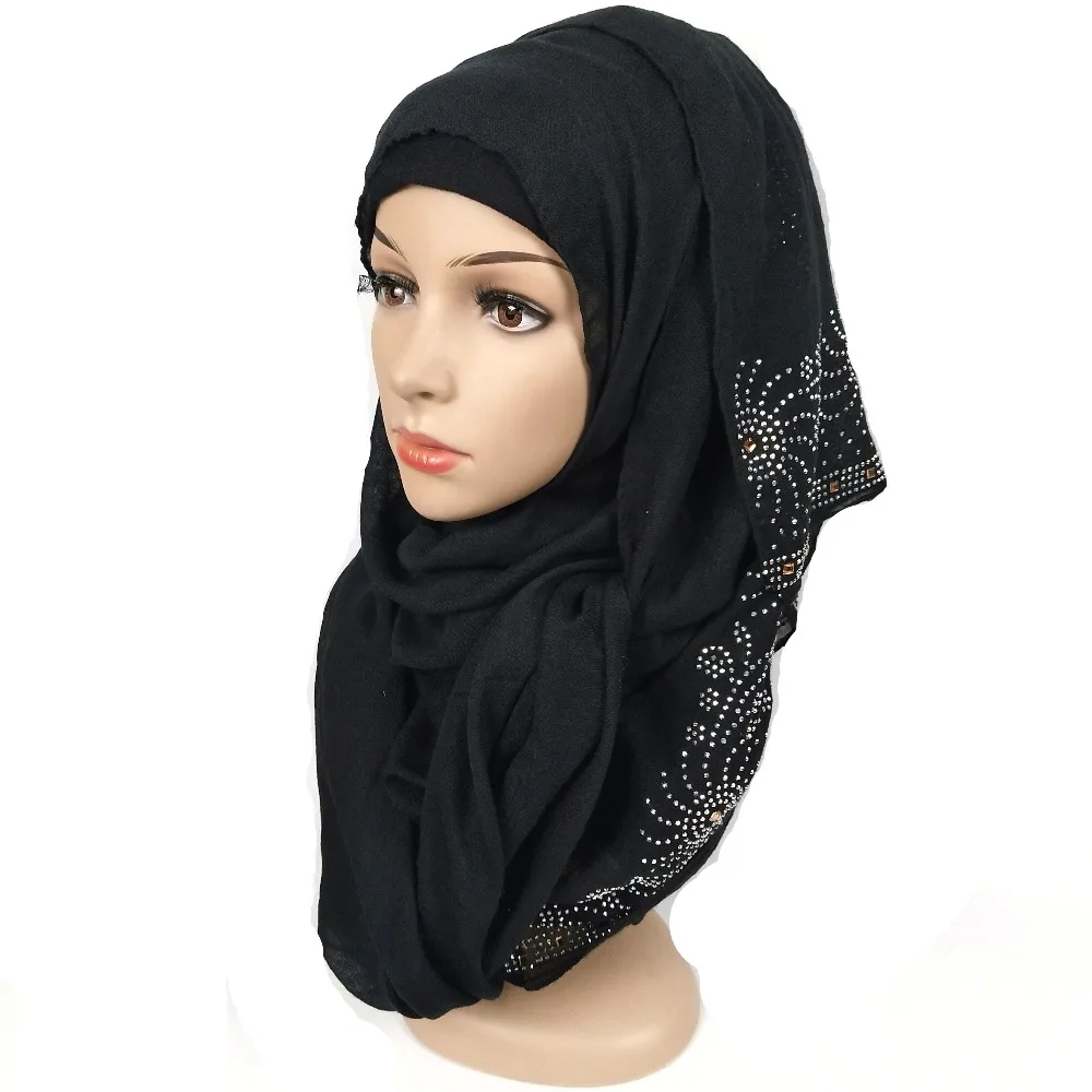N22 Высокое качество Алмазная вискоза хиджаб шали женский шарф повязка на голову 180*80 см 10 шт можно выбрать цвета