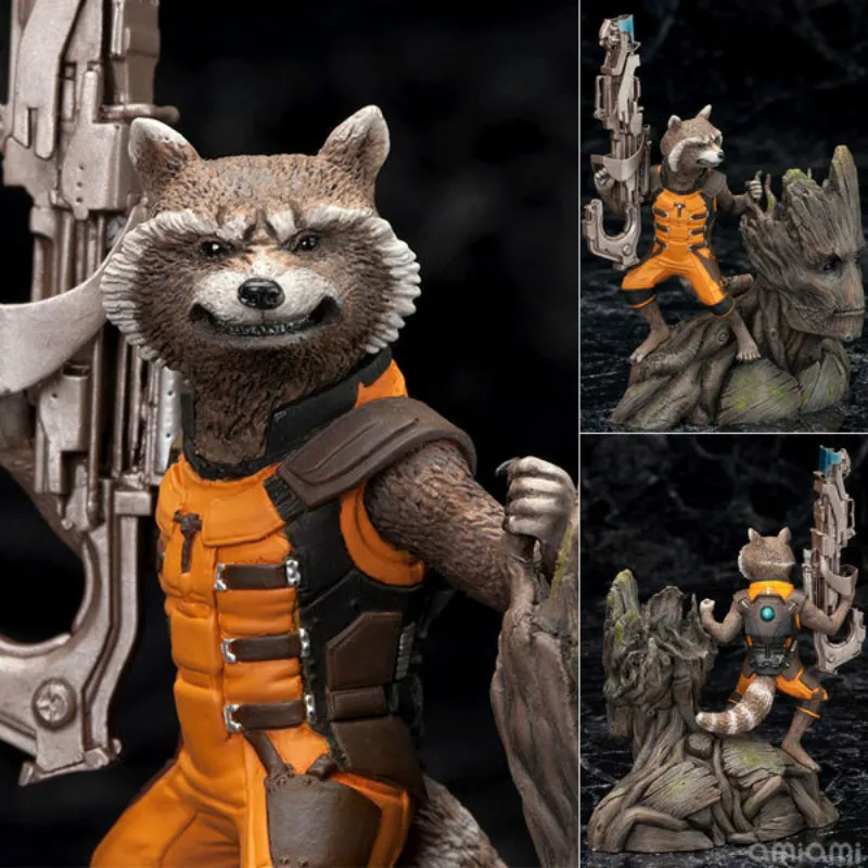 

Guardians of The Galaxy 1/10 Scale Rocket Raccoon & Tree Man Action Figures Toy Pre-Painted Model Kit ARTFX+STATUE