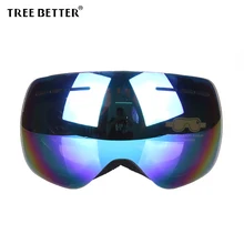 Сноуборд спортивные лыжные очки двойной слоя анти-туман UV400 профессиональные лыжные очки Объектив Большой маска сферические лыжные очки для для женщин