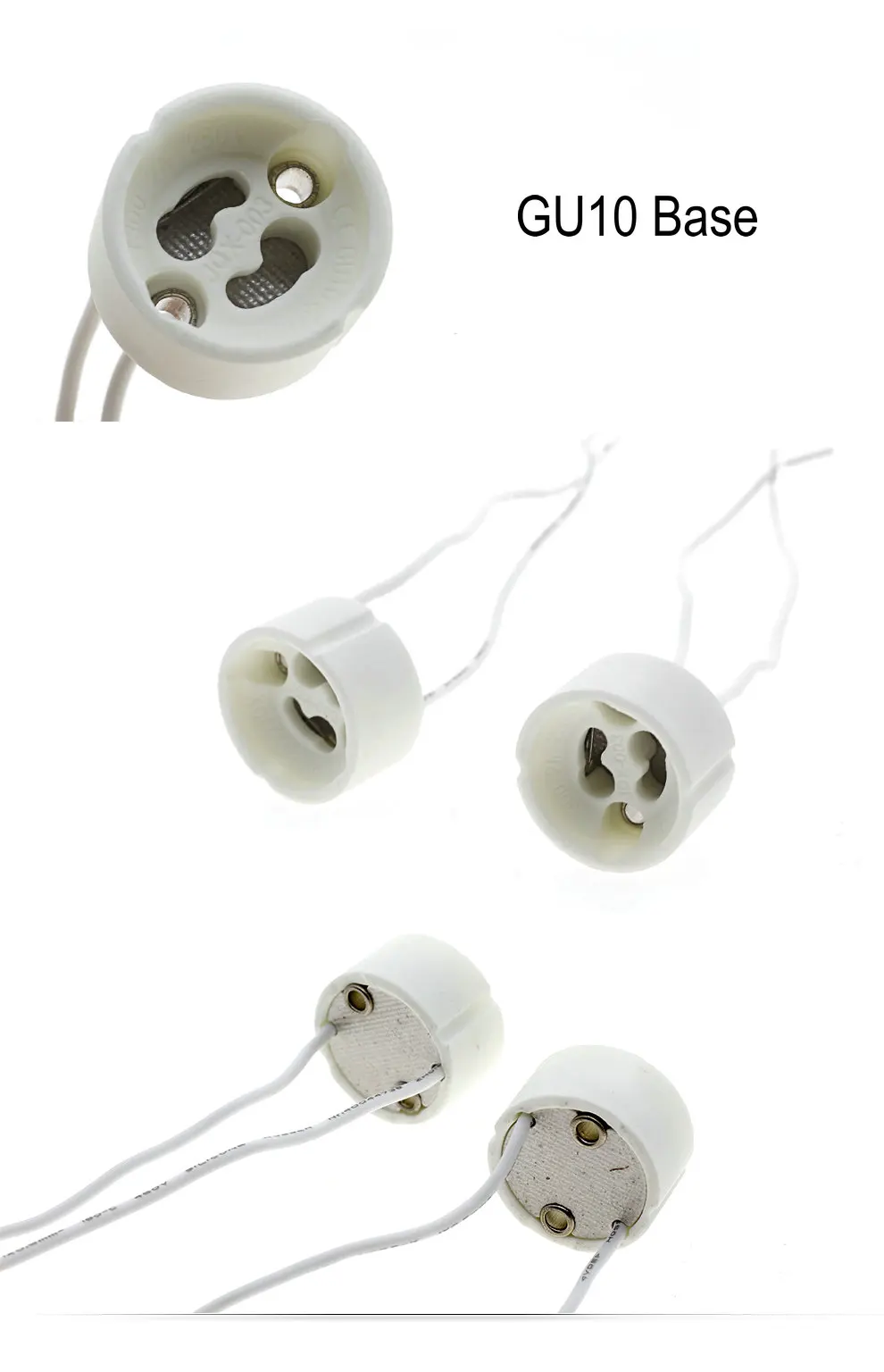 Основание светильника GU10/MR16& G4& GU5.3 держатель для лампы разъем провода Керамика разъем для Светодиодный галогенная лампа 5 шт./лот