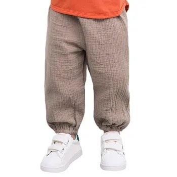 

Summer Boys Pants Solid Linen Children's Pants Casual Cotton Lanterns Harem Long Pants for Boy Soft Boys Trousers