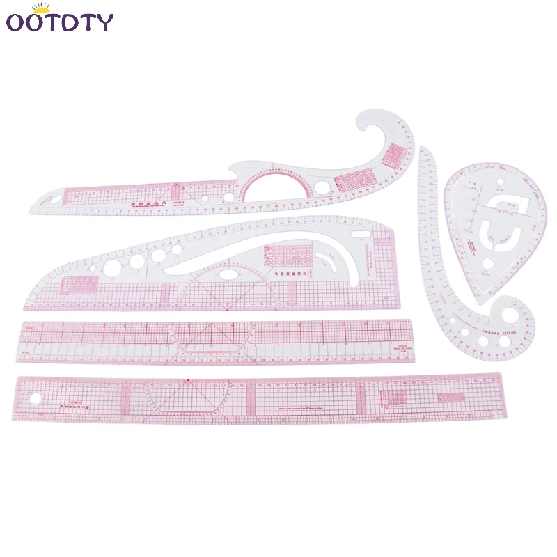 

6pcs Sew French Curve Metric Ruler Measure for Sewing Dressmaking Set Kit New #20/29L