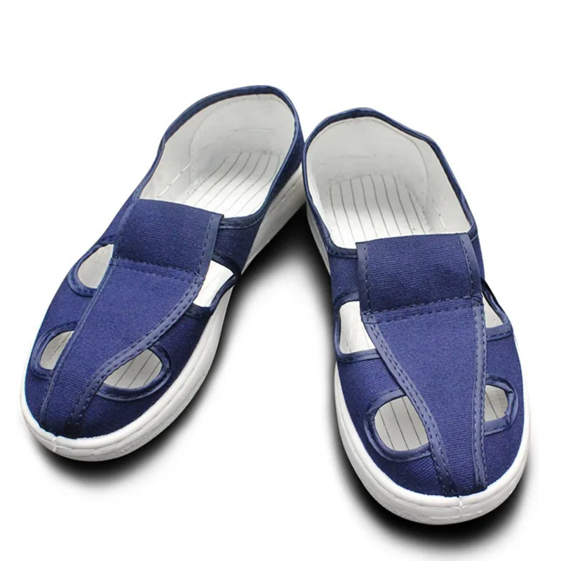 

Antistatic Canvas Four Eye Shoes Dust-Free Workshop PVC Soft Bottom Breathable Sneakers Cleanroom Work Anti-static Shoes