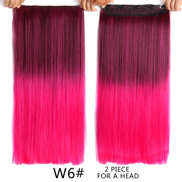 Alileader Klip Rambut Panjang Di Ekstensi Rambut Ombre Pelangi