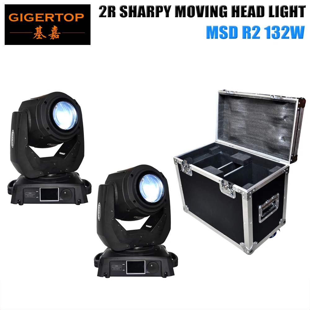TIPTOP 2pcs Sharpy Beam 132W Beam 2R Moving Head Light with Flight Case package Aluminium structure with die-cast plastic cover reisenthel case 2 structure