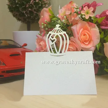 

50Pcs/lot Laser Cut Seat Cards Birdcage Love design Wedding Birthday Party Table Name Invitation Card Seats Party Decoration