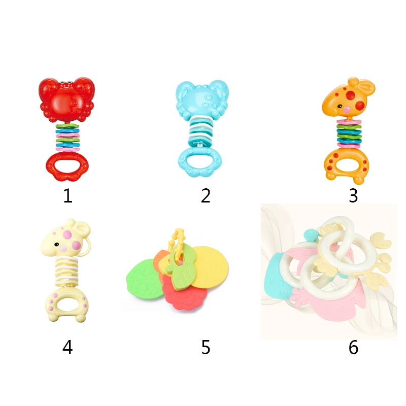 

Baby Cartoon Animal Hand Jingle Bell Lovely Hand Rattles Toys Newborn Teether Toys