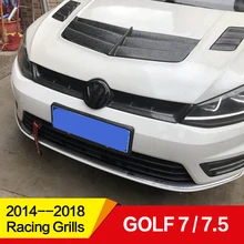 Используется для Volkswagen golf 7/7 R-line Racing Grills-18 лет Глянцевая углеродное волокно Refitt Передняя Центральная решетка крышка аксессуары