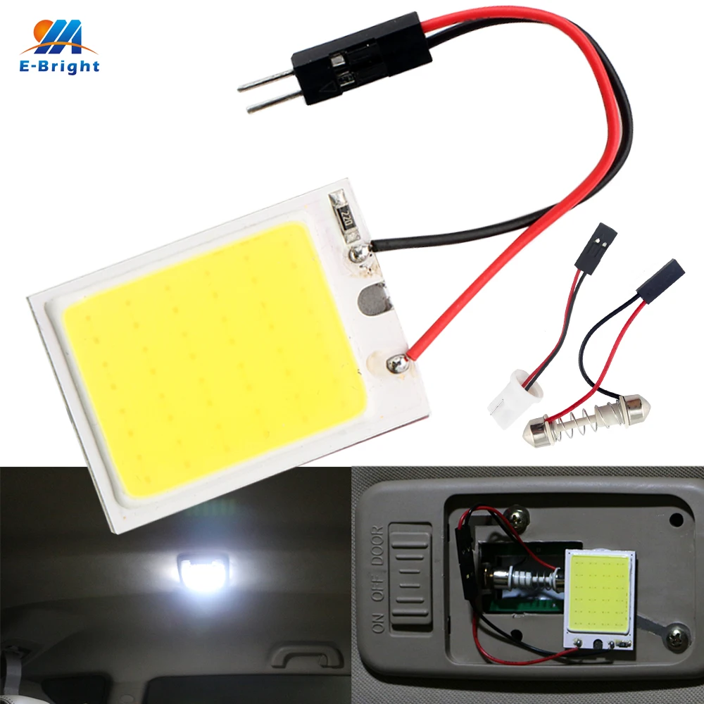 YM E-Bright 200 шт. 24 SMD COB чип 24 светодиодный 12 В DC панельные лампы с T10+ фестон-адаптер Белый светодиодный 240 л