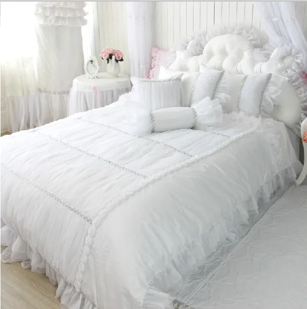 White wedding dress 100 piece cotton bedding set duvet cover pillow