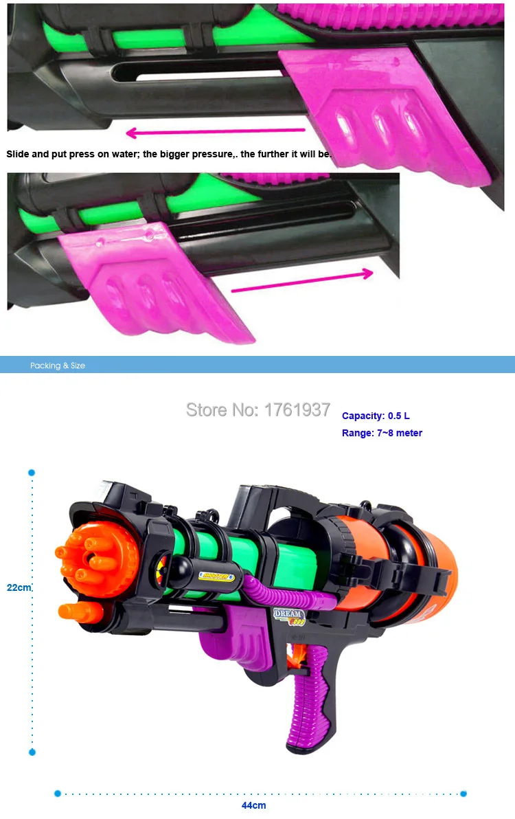 Большие пластиковые игрушки; лучший подарок для детский водяной пистолет Надувное давление пистолет стрельба брызгающий водой игрушка