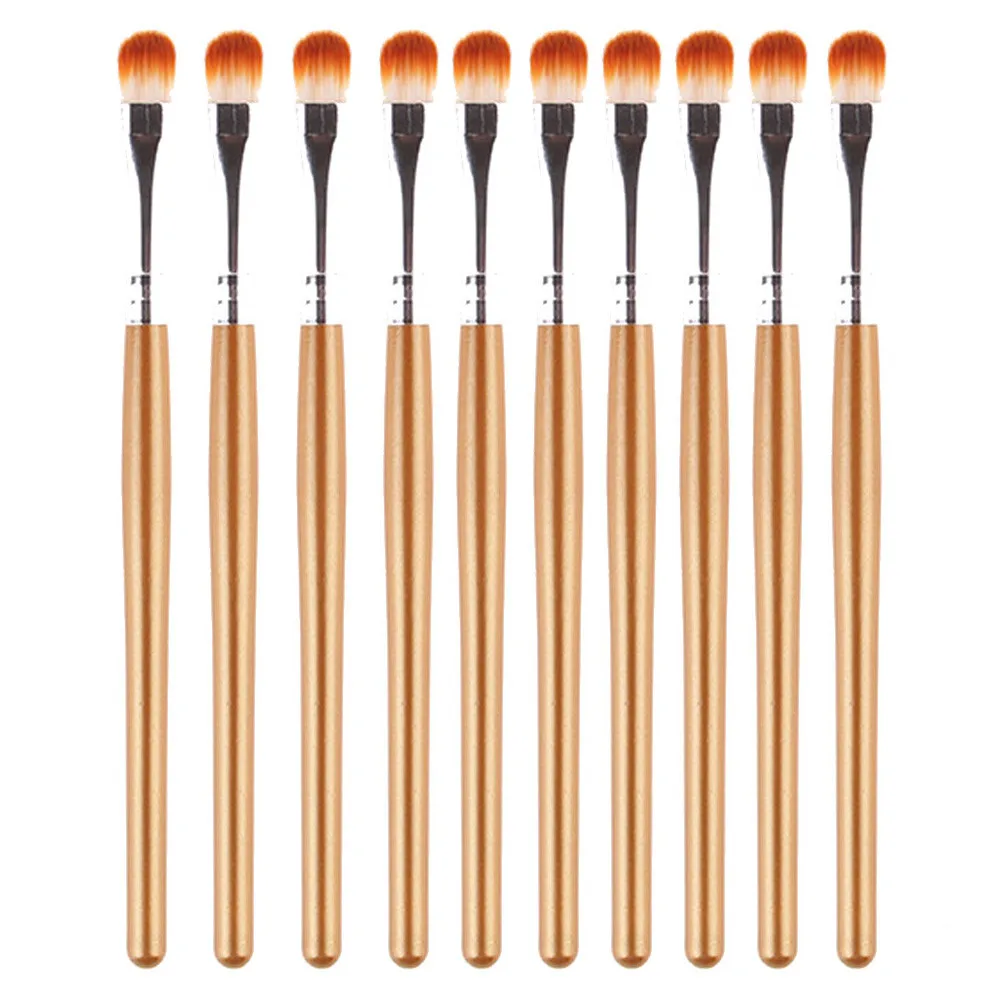 

10Pcs Makeup Cosmetic Tool Eyeshadow Eye Contour Powder Foundation Blending Brush Eye shadow makeup brush silver tube H30318