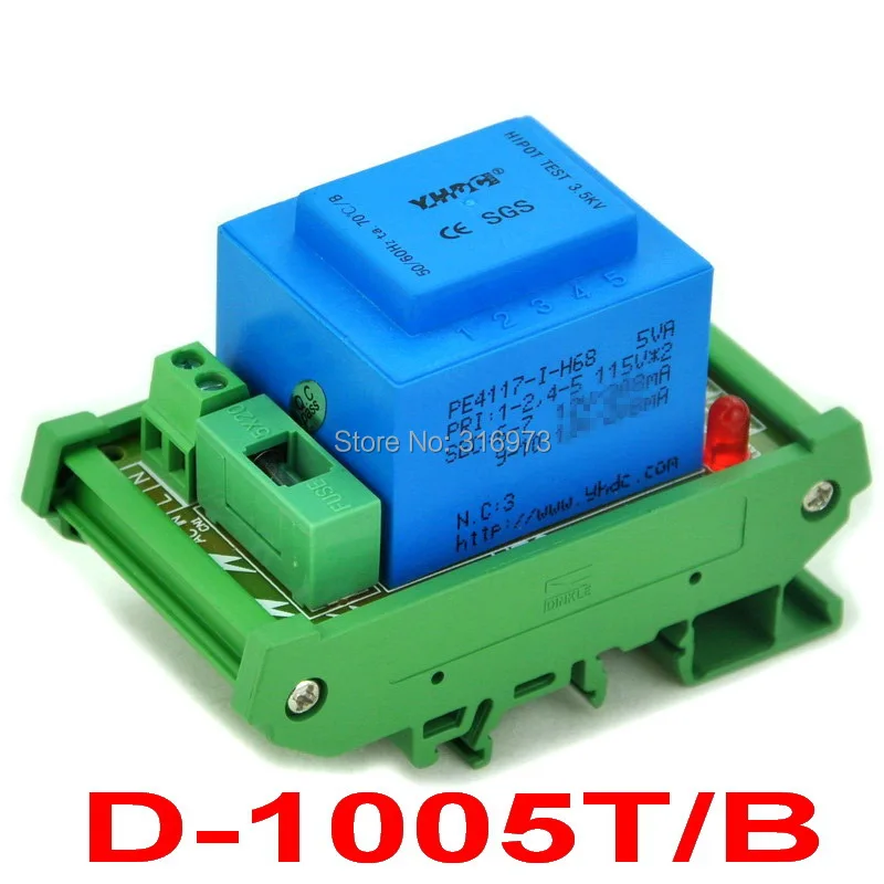

P 115VAC, S 15VAC, 5VA DIN Rail Mount Power Transformer Module, D-1005T/B, AC15V
