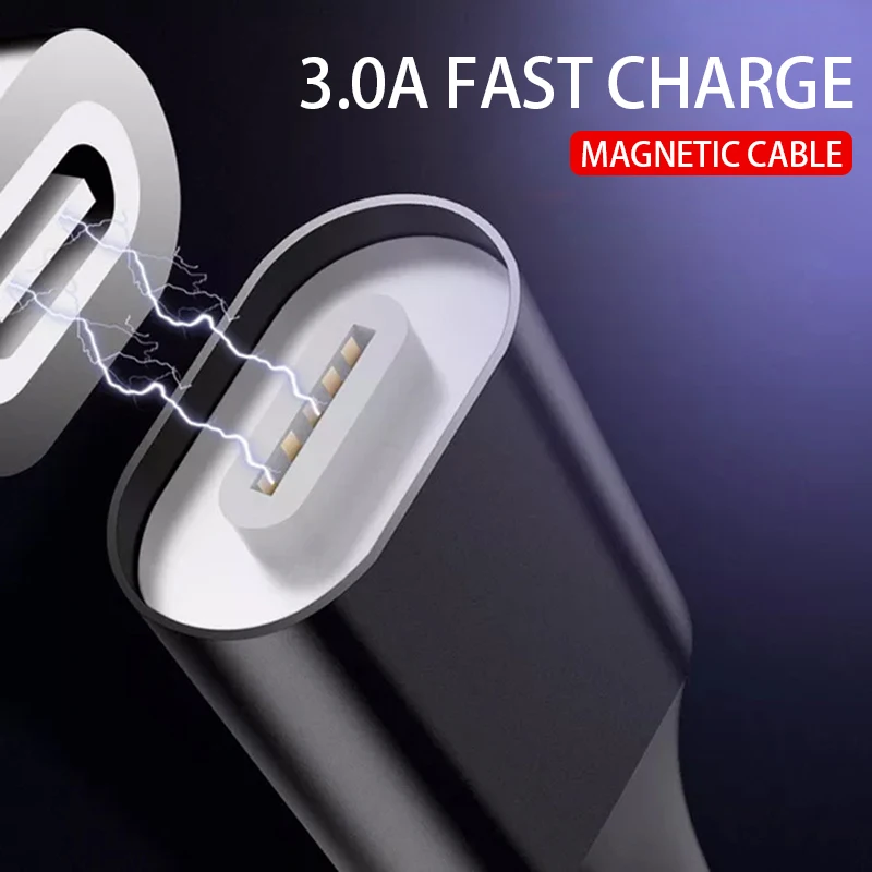 Магнитный зарядный кабель для IPhone X 8 XS XR быстрое зарядное устройство Micro USB Type C