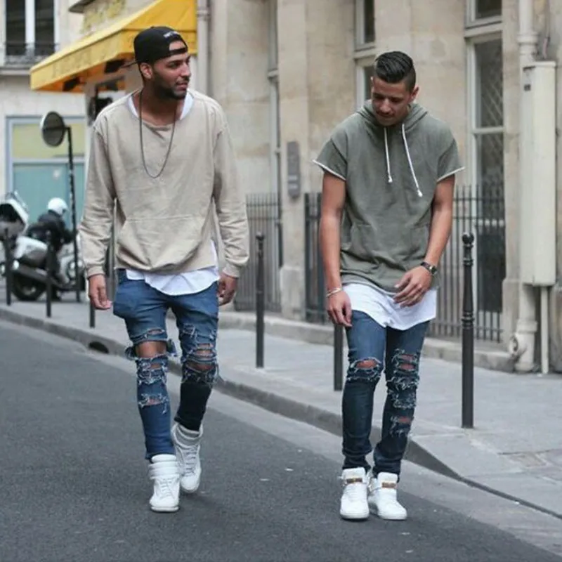 KANYE t shirt hip hop streetwear golden side zipper extended t shirt