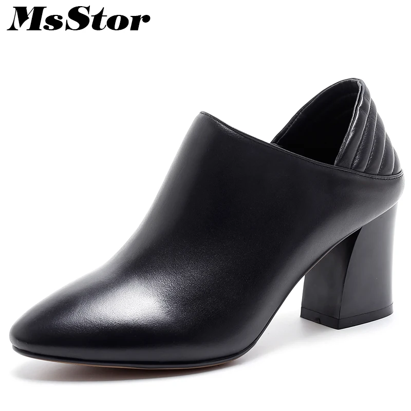 

MsStor Women Round Toe High Heel Boots Casual Fashion Concise Zipper Ankle Boots Women Shoes Elegant High Heels Boots Women