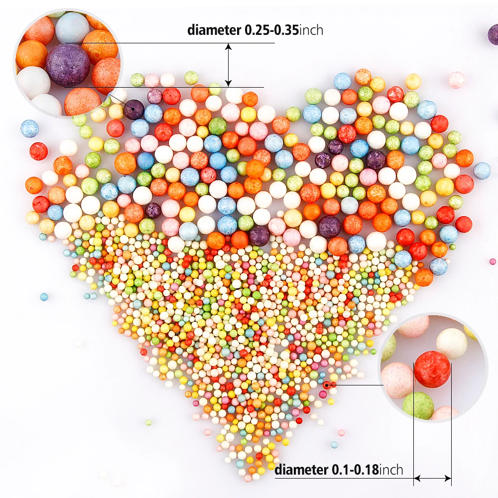 8 мешков цветной Лизун бусины из пенополистирола мини-пенопластовые шарики для создания креативного искусства DIY ремесло аксессуары для детей украшение дома