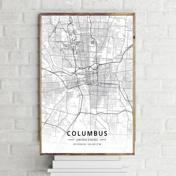 

United States city map San Diego city map Modern City White City Maps Canvas Art Print Wall Pictures for Living Room No Frame