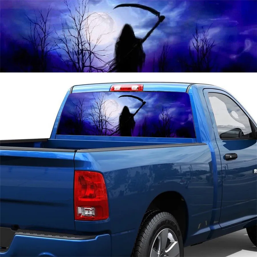 Заднее окно синий grim Reaper крутая наклейка на заднее индивидуальная s для грузовика
