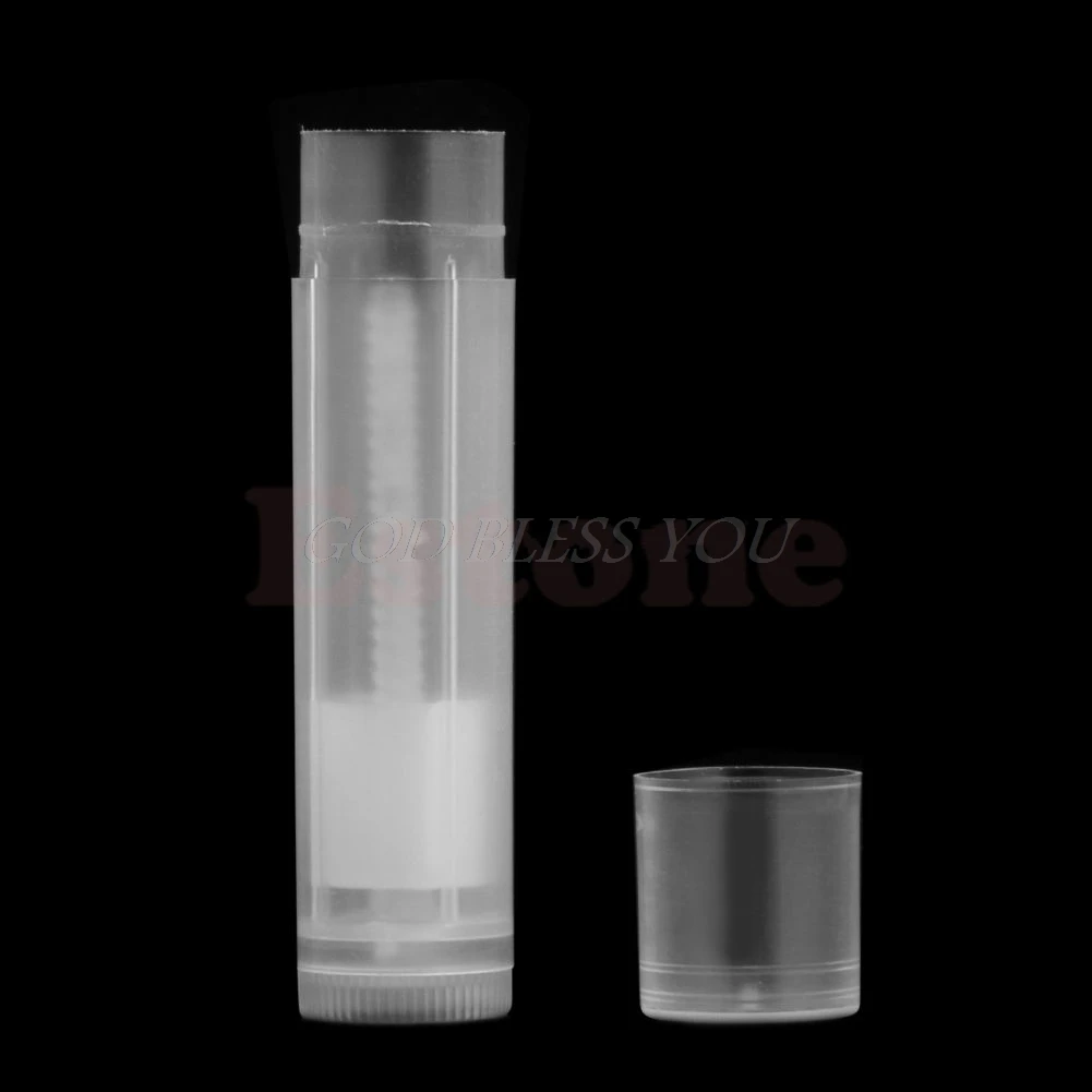 Clear Empty LIP BALM Tubes Containers Transparent Lipstick + Caps 10Pcs
