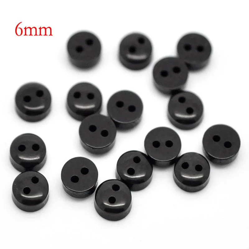 

600pcs Black Mini Buttons 6mm Sewing Buttons Scrapbooking Resin Accessories Mini Doll Clothing Button Knopf Button Deco Parts