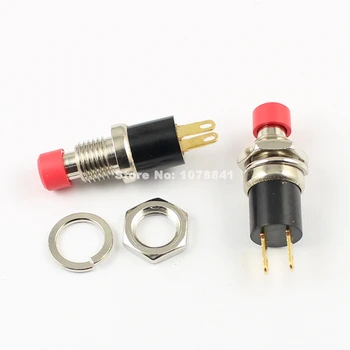 

50 Pcs Per Lot Red Self-Lock ON/OFF Lock Mini Push Button Switch