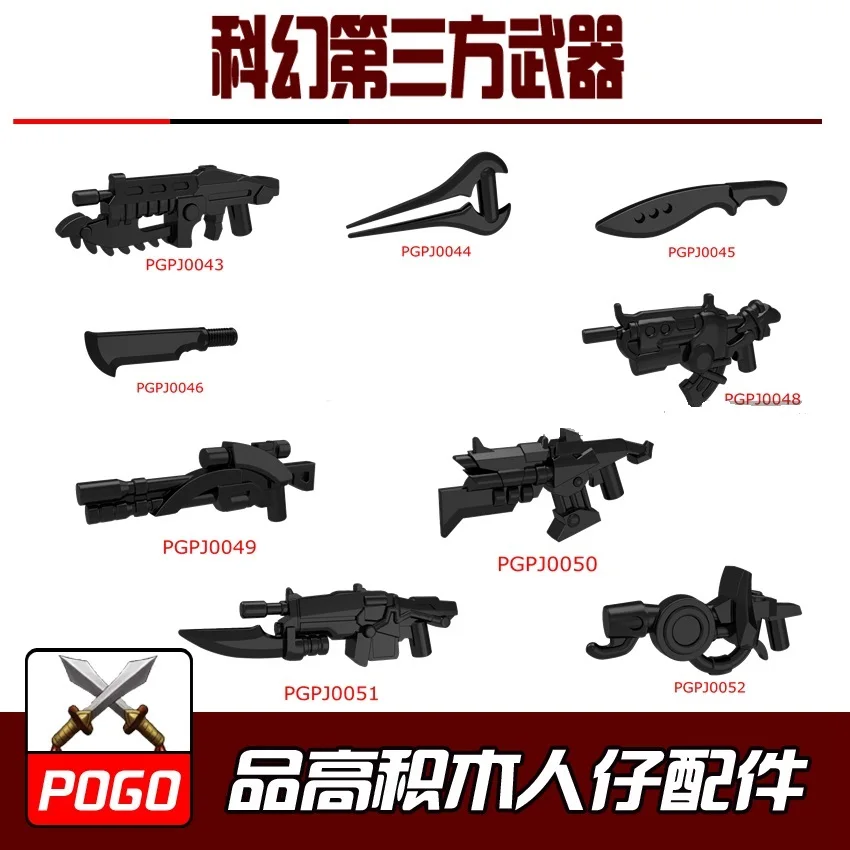 

10pcs/lot Weapons Pack of Halo Science fiction Military Swat Gun Buildng Blocks Force Police Model Kids Toys