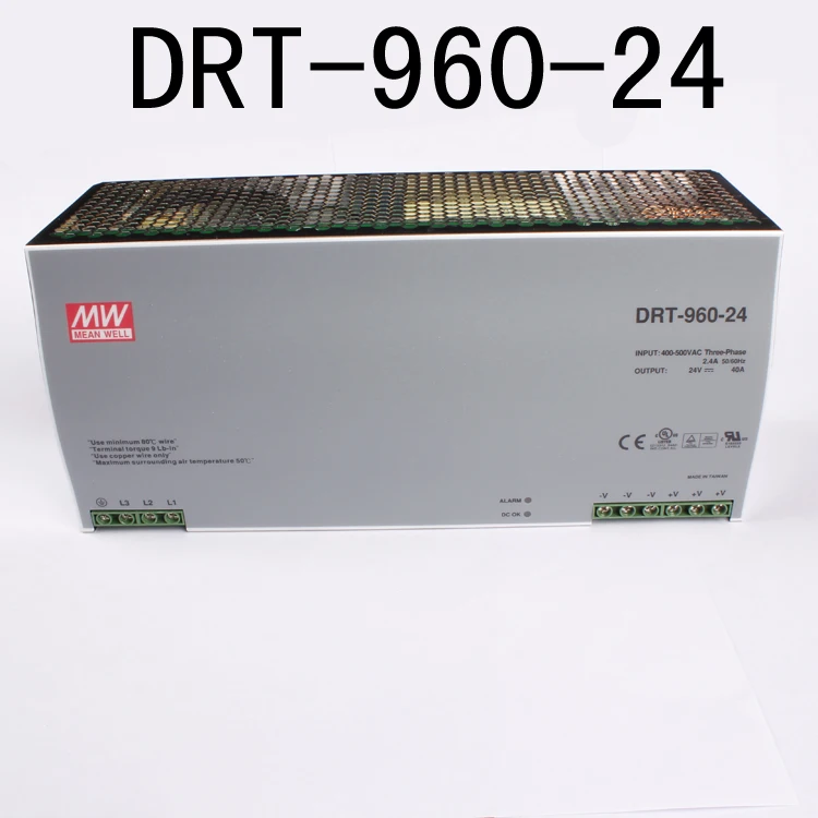 Din rail power supply 960W 24V power suply meanwell ac dc converter DRT-960-24 960W 40A 24V Industrial Original MEAN WELL