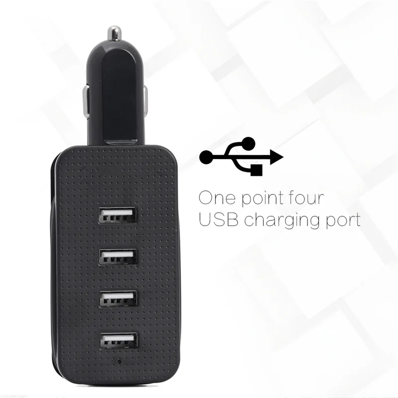 1 м портативное автомобильное зарядное устройство 4.1A Max 4 порта USB расширение USB концентратор пассажирский передний и заднее сиденье Зарядка для смартфоны iPhone 7 6