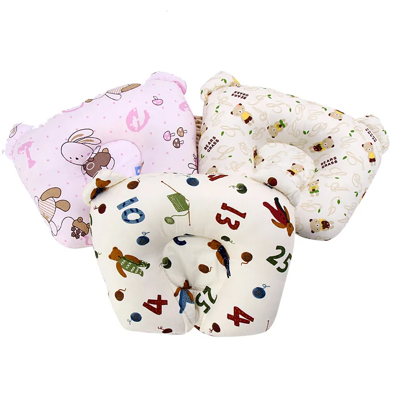 

Pure Cotton Baby Pillow Correction Head Type U-shape Stereotyped Pillow Ventilation Adjustable Easy To Wash For 0-12M Newborns