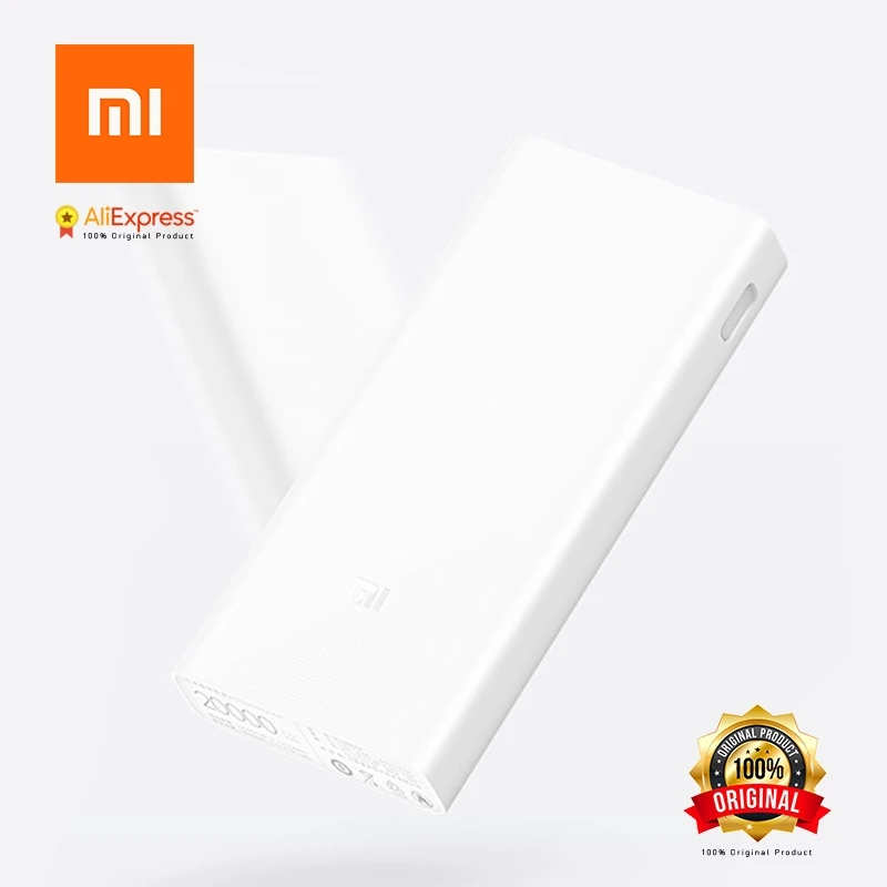 Оригинальный внешний аккумулятор Xiaomi 20000 мАч 2 2C портативное зарядное устройство