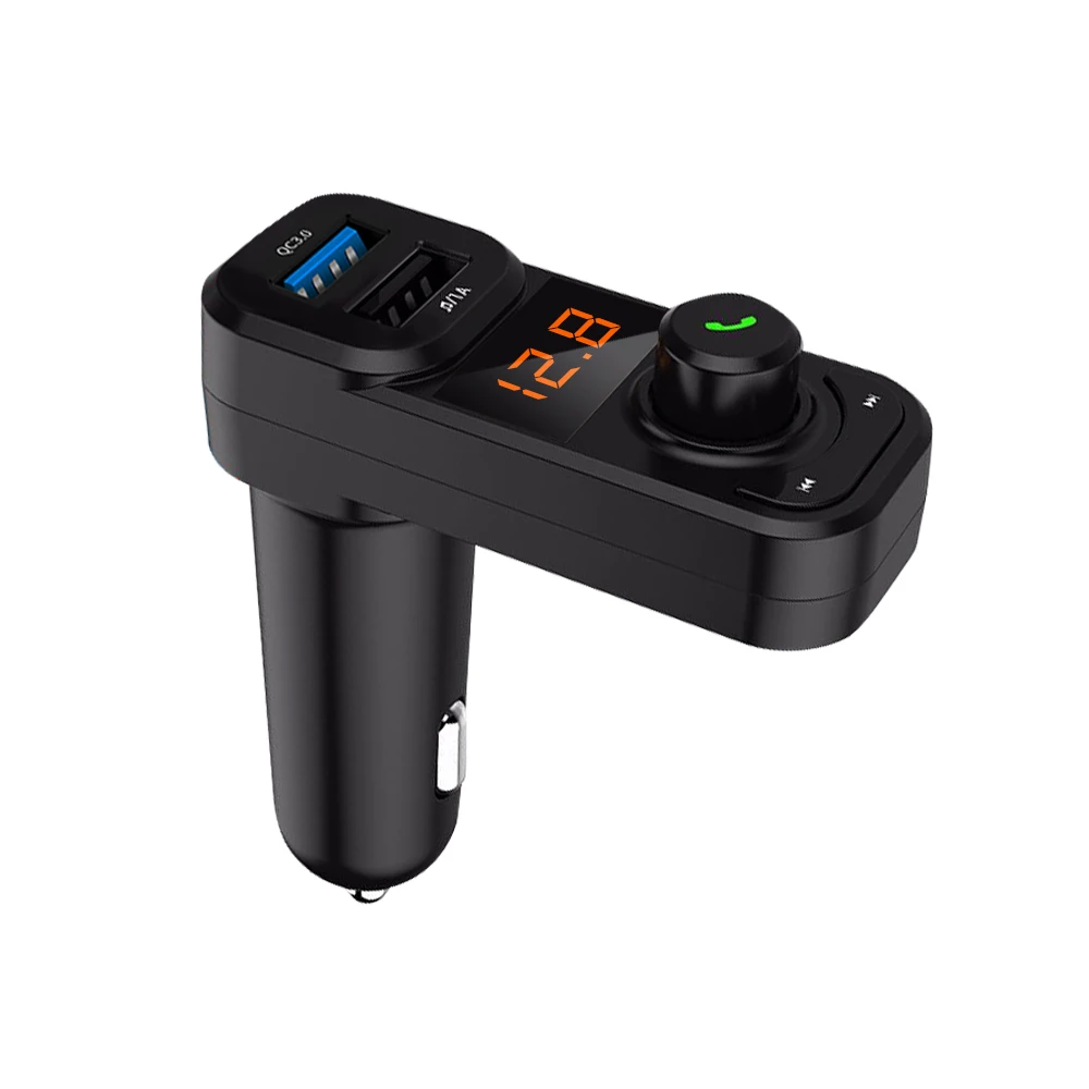 QC3.0 Автомобильный беспроводной fm-передатчик Bluetooth автомобильный комплект с QC3.0 быстрое зарядное устройство TF карта U диск DC 12-24 В - Название цвета: QC3.0