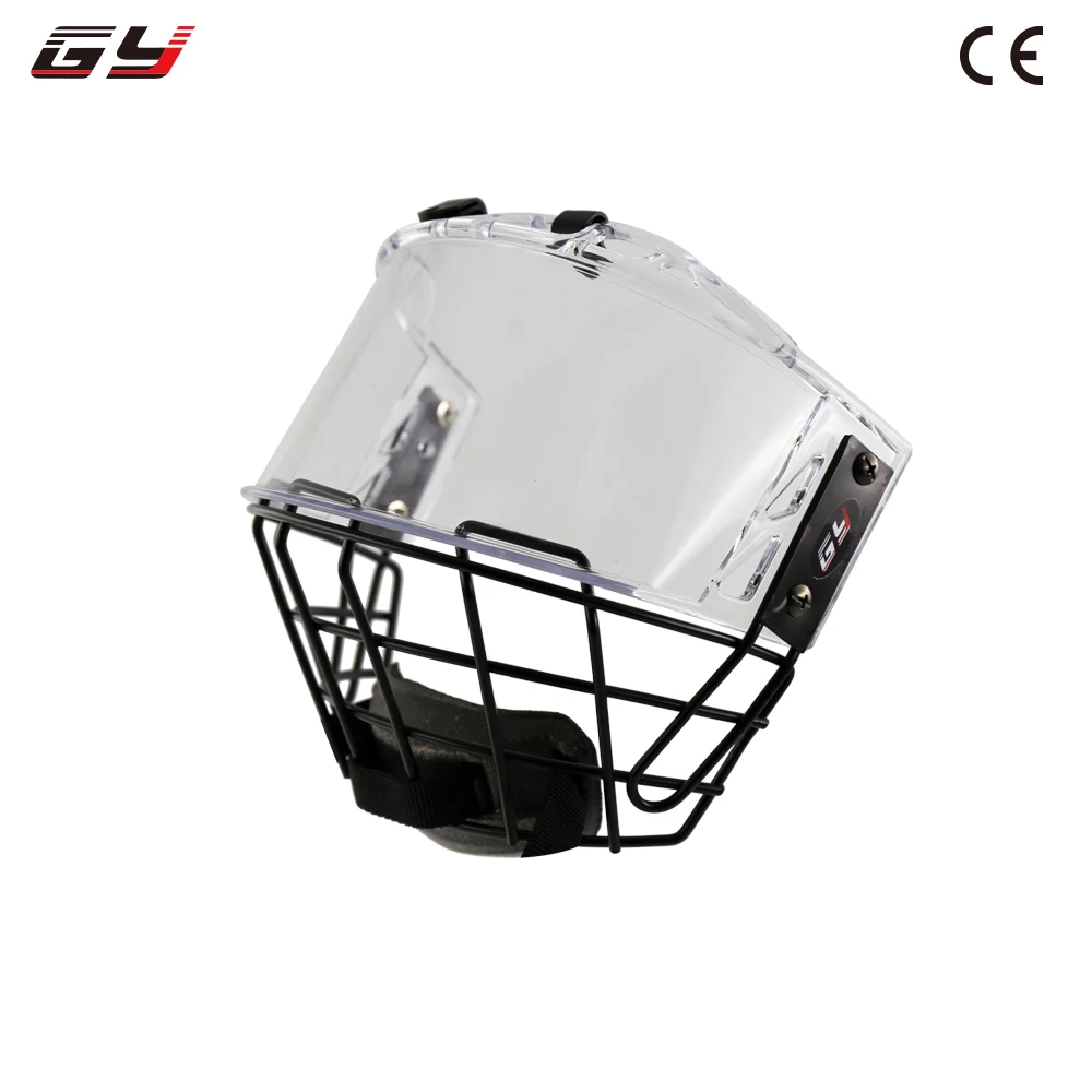 Зимних видов спорта combianation пластиковый козырек A3 металлическая маска для хоккейный шлем