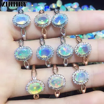 

Natural fire Opal stone ring Genuine solid 925 sterling silver woman color gem rings jewelry