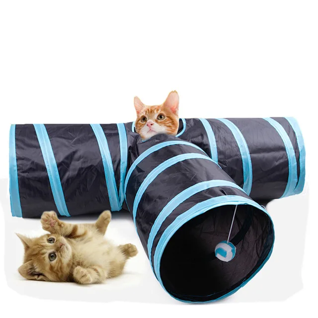 

New Foldabe Pet Cat Tunnel Indoor Outdoor Pet Cats Training Toys for Cat Kitten Rabbit Animals Play Tunnel Tubes 2/3 Holes Toy