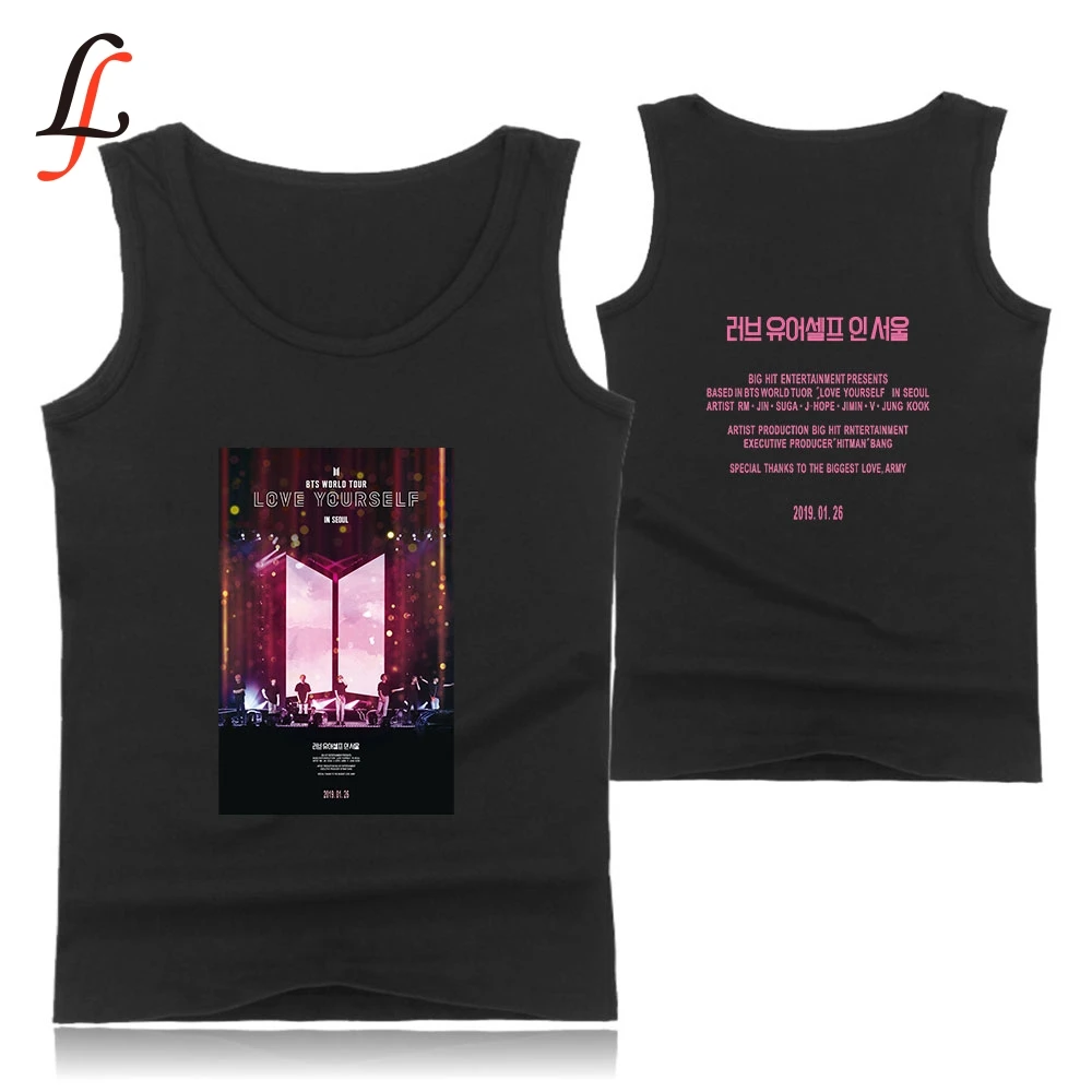 Casual Tank Top Sleeveless Vest BTS harajuku Print Bodybuilding Gymclothing Tank Tops Summer Male fitness Men/Women BAMBAM