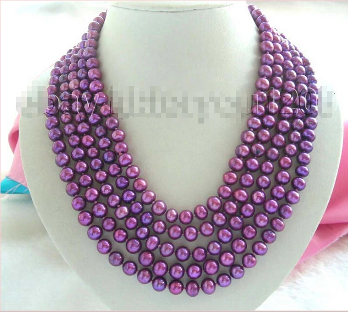 

M9V9FM Free shipping >>>>>>100" Longest Natural 9mm Lavender Round Pearl Necklace!