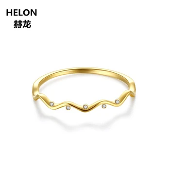 

Solid 14k Yellow Gold SI/H Natural Diamonds Engagement Ring Anniversary Wedding Band Fine Jewelry Wave Unique