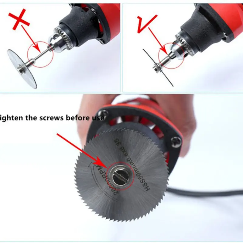 7pcs HSS Rotary Tools Circular Saw Blades Cutting Discs Set High Quality Drill Mandrel Cutoff Cutter Power Tools Multitool