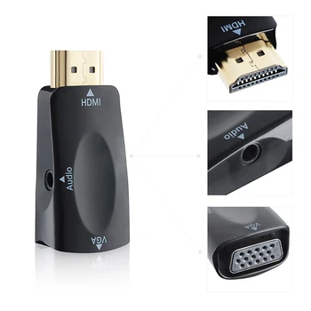 

Male to Female HDMI to VGA Adapter Converter with Audio Cable for PC PS3 Xbox360