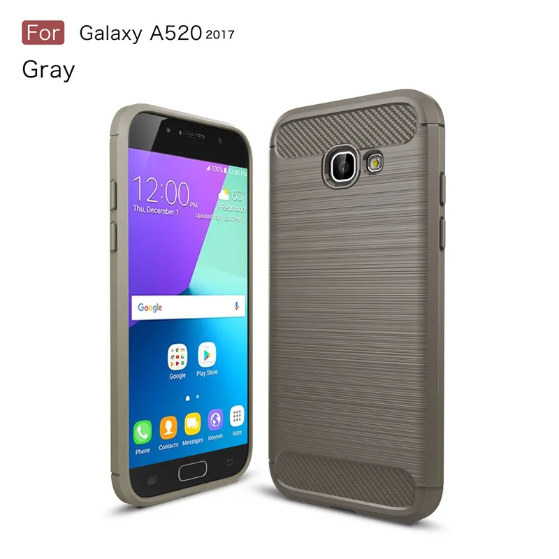 Whyes для samsung Galaxy A5 чехол A520 из углеродного волокна Мягкий ТПУ тяжелый противоударный силиконовый чехол для samsung A5 A520 чехол - Цвет: Серый