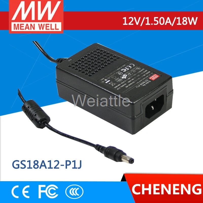MEAN WELL Оригинал GS18A12-P1J 12V 1.5A meanwell GS18A 18W AC-DC промышленный адаптер | Обустройство дома