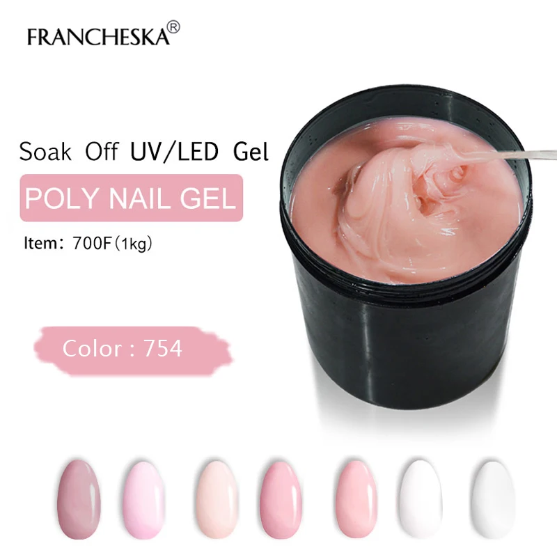 

Francheska 1KG Polygel Camouflage Poly Gel Hard jelly Acrylgel Finger Extension Quick Building esmaltes permanentes de uv y led