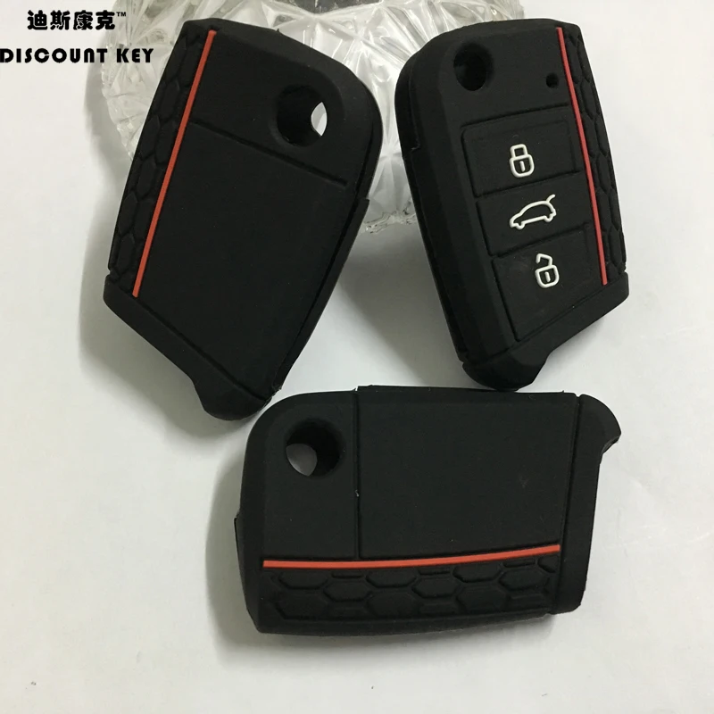 Силиконовый для ключа автомобиля чехол сумка для VW Polo Golf 7 MK7 для Skoda Octavia combi A7 для SEAT Leon Ibiza 3