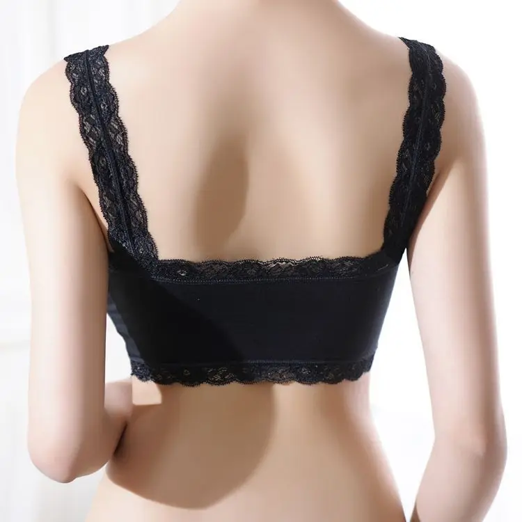 Women Sexy Underwear Prevent Exposed Lace Wrapped Chest Black High Quality Brassiere Bra for Females Bandeau Tube Tops #C5 7