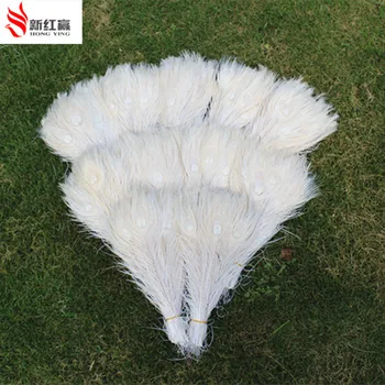 

100 PCS peacock feather polegadas married beautiful white feathers reception center party feather decoration