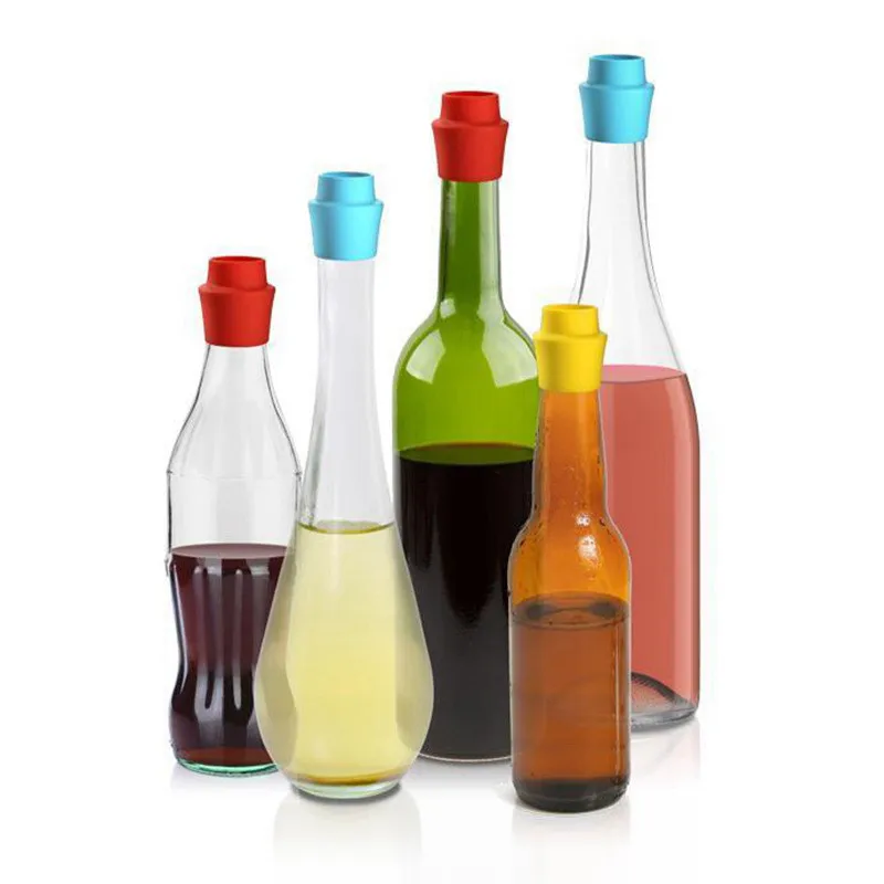 

Safety Silicone Bar Wine stopper Fresh Keep Caps Seasoning Beer/Beverage Kitchen Champagne Bottle Cap Kitchen Bar Tool