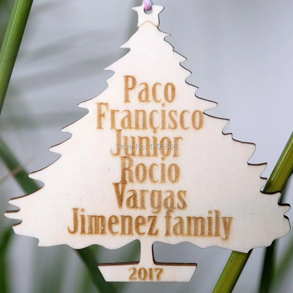 

Family Christmas Tree Ornament, Personalized Christmas Ornaments, Custom Wood Christmas Ornament, Christmas Decorations, Family