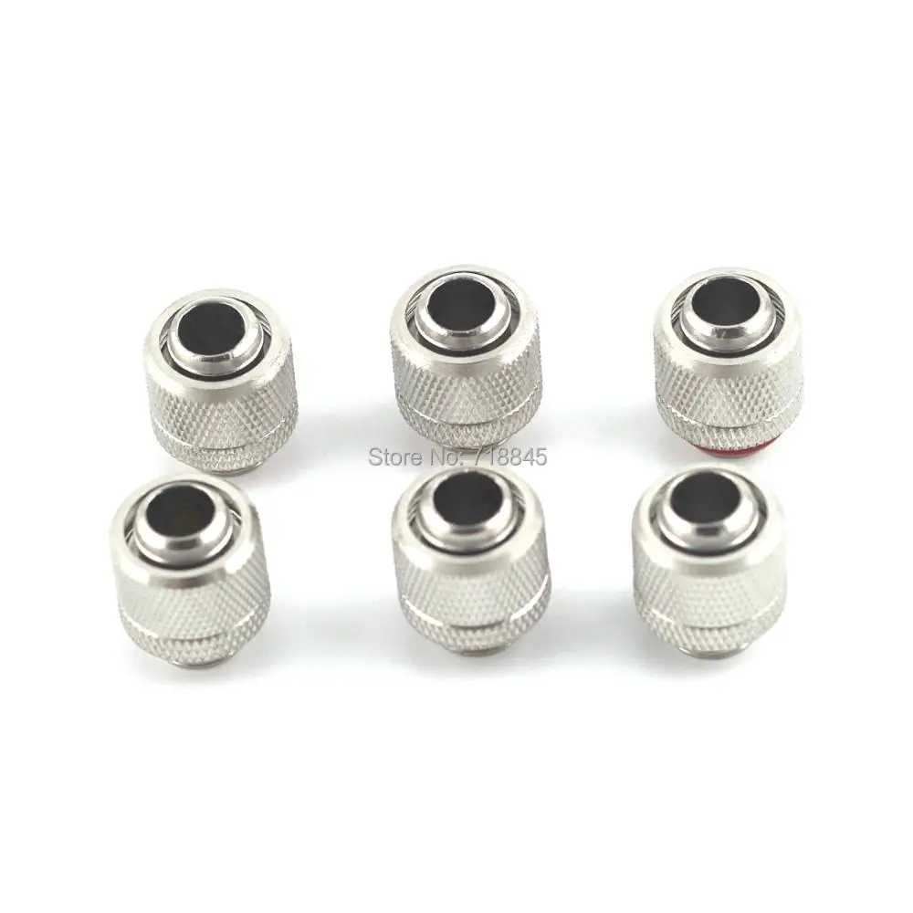 6pcs/ lot Siliver Black 3/8&quot ID 1/2&quot OD Compression Fitting nozzle G1/4 thread suit 9.5x12.7mm tubing water cooling computer |